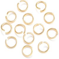 304 Stainless Steel Open Jump Rings, 24k Gold Plated, 18 Gauge