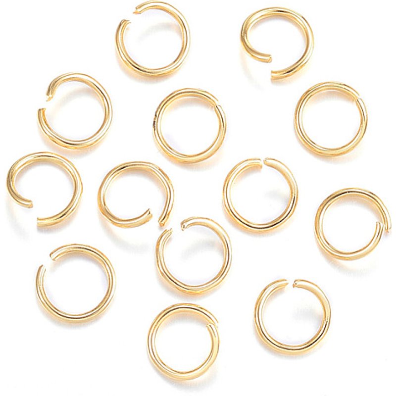 Anneaux Brisés en Acier Inoxydable 304, Plaqués Or 24k, 18 Gauge — Accessoires pour bijoux