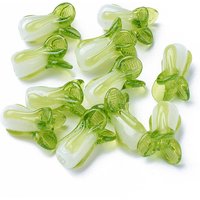 Handmade Lampwork Beads, Chinese Cabbage, Light Green
