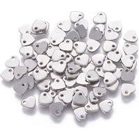 Charm en Acier Inoxydable 201 en Forme de Cœur, Étiquette à Estamper — Breloques et pendentifs