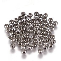 304 Stainless Steel Round Spacer Beads, 4x3mm, 2mm Hole — Jewelry Beads