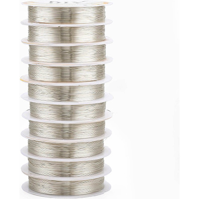 Round Copper Jewelry Wire, Silver Plated, 28 Gauge, 51.18 Feet — Chains, Wire & Cord