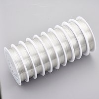 Round Copper Jewelry Wire, Silver Color Plated, 24 Gauge, 20.34 Feet