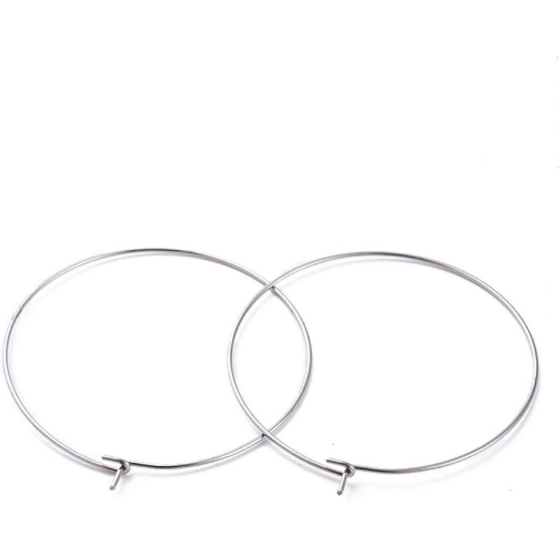 Trouvailles de boucles d'oreilles en acier inoxydable chirurgical 316, 40x0.7mm — Accessoires pour bijoux
