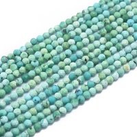 Fils de perles naturelles HuBei en turquoise, rondes facettées 2mm — Perles à bijoux