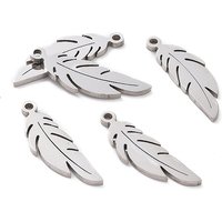 Pendentif en Acier Inoxydable 304 Résistant au ternissement en forme de Plume — Breloques et pendentifs