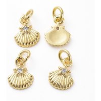 Brass Micro Pave Cubic Zirconia Pendants for DIY Jewelry Making