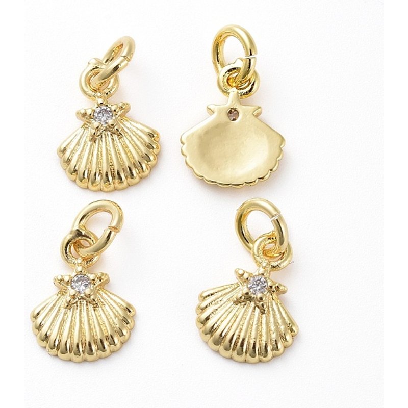 Brass Micro Pave Cubic Zirconia Pendants for DIY Jewelry Making — Charms & Pendants