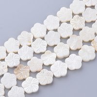 Natural Freshwater Shell Bead Strands, Flower, Creamy White — Jewelry Beads