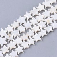 Freshwater Shell Beads Strands, Dyed Star White, 38pcs — Jewelry Beads