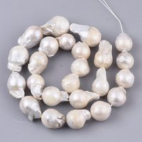 Brins de perles Keshi baroques naturelles, forme goutte, couleur coquillage — Perles à bijoux