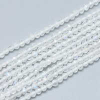 Natural Rainbow Moonstone Beads Strands, Grade AAA, 2.5-3mm