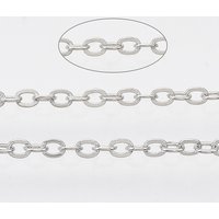 Brass Coated Iron Cable Chains with Spool, Flat Oval, 39.37 Feet
