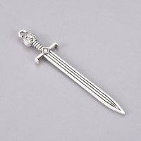 Tibetan Style Alloy Long Sword Pendant for Crafting