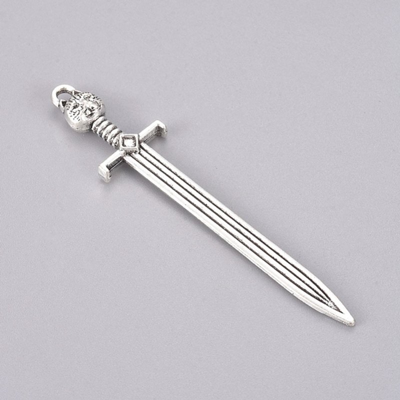 Pendentif en alliage style tibétain épée longue pour le bricolage — Breloques et pendentifs