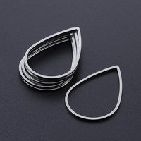 Non-Tarnish 201 Stainless Steel Teardrop Linking Rings — Jewelry Findings