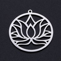 Pendentifs en Acier Inoxydable 201 avec Design de Fleur de Lotus — Breloques et pendentifs