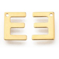 Charm en Acier Inoxydable Lettre E, Plaqué Or 18K — Breloques et pendentifs