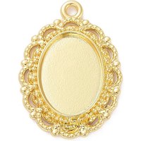 Alloy Oval Pendant Cabochon Settings with Bezel Cups — Jewelry Findings