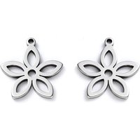 304 Stainless Steel Flower Pendants, Laser Cut, Tarnish Resistant