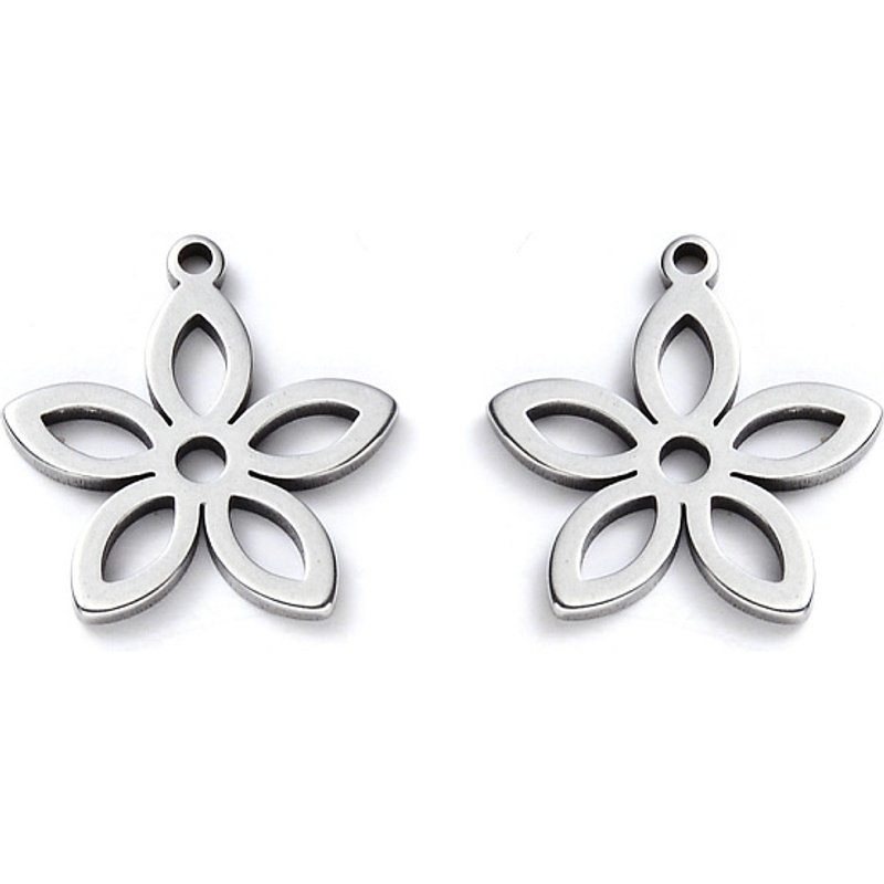 Pendants en Acier Inoxydable 304, Découpe Laser, Fleur, Résistants au ternissement — Breloques et pendentifs