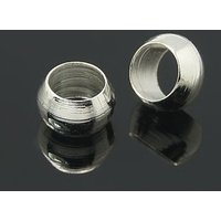 Perles à écraser en laiton, Rondelle, Couleur argent, 4mm de diamètre, Trou de 2.9mm