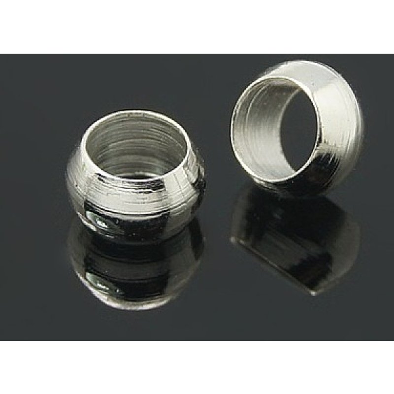 Brass Crimp Beads, Rondelle, Silver, 4mm Diameter, 2.9mm Hole — Jewelry Beads