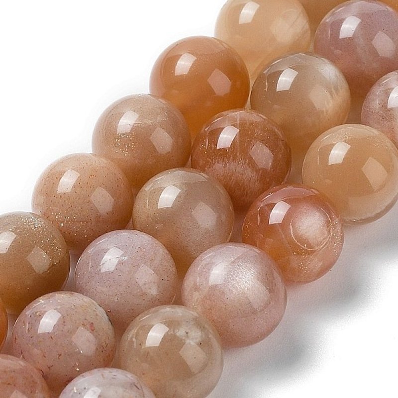 Brins de Perles de Pierre de Soleil Naturelle, Grade A+, Ronde 6mm, 31-32pcs — Perles à bijoux