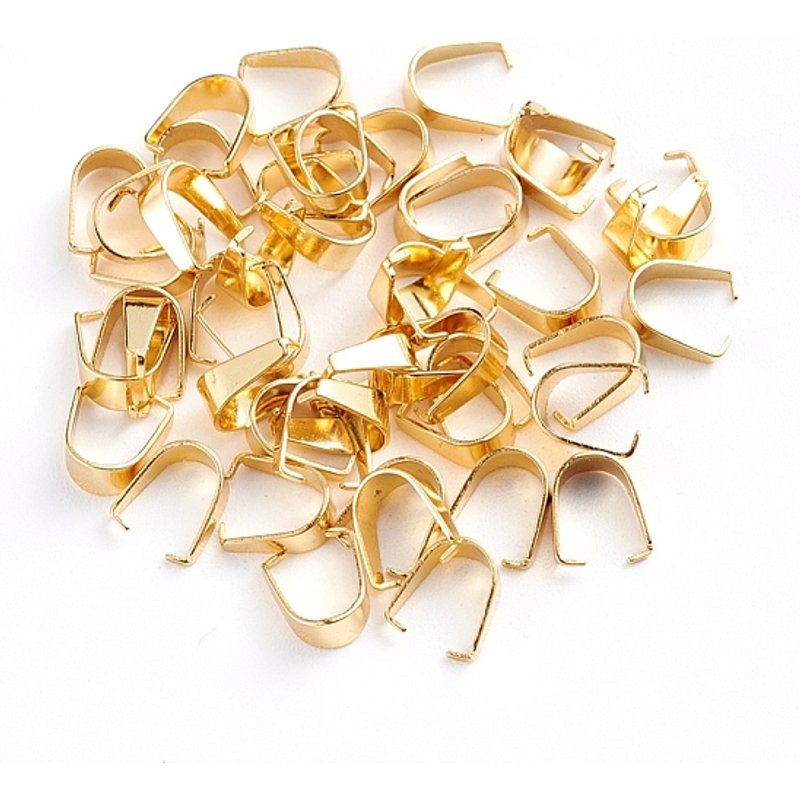 Bails Snap en Acier Inoxydable 201, Plaqué Or 18K, 6.5x2.5mm — Accessoires pour bijoux