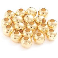 Perles en Acier Inoxydable 304, Rondes Creuses, Dorées, 200pcs/sac — Perles à bijoux