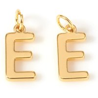 Charms en laiton avec anneaux, lettre E plaquée or 18K — Breloques et pendentifs