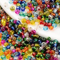 6/0 Glass Seed Beads, Silver Lined, Mixed Colors, 450g Bag — Jewelry Beads