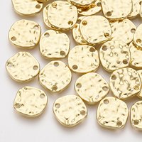 Alloy Links Connectors, Flat Round, Light Gold, 11.5x11mm — Jewelry Findings