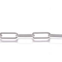 Non-Tarnish 304 Stainless Steel Paperclip Chains, 10x3.5x0.8mm