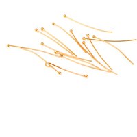 Épingles à tête boule en acier inoxydable 304, dorées, 30x0.6mm, 22 Gauge — Accessoires pour bijoux