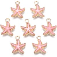 Pendentif Étoile de Mer en Émail Alliage Or Clair et Rose — Breloques et pendentifs