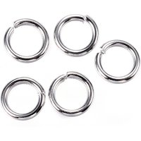 Anneaux ouverts en acier inoxydable 304, 18 gauge, 6x1mm, 215pcs