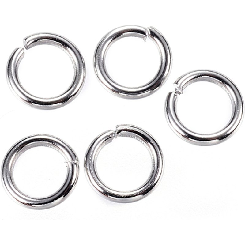 Anneaux ouverts en acier inoxydable 304, 18 gauge, 6x1mm, 215pcs — Accessoires pour bijoux