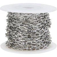 304 Stainless Steel Cable Chains, Unwelded, Flat Oval, 5m Roll — Chains, Wire & Cord