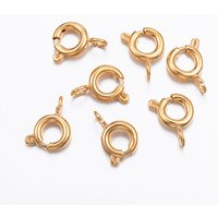 Attaches à ressort en acier inoxydable 304 plaqué ioniquement, doré — Accessoires pour bijoux