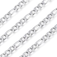 304 Stainless Steel Figaro and Curb Chains with Spool, Unwelded