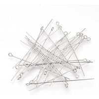 Non-Tarnish 304 Stainless Steel Eye Pin, 50mm Length — Jewelry Findings