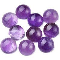 Cabochons d'Améthyste Naturels, Demi-Ronds, Qualité A, 10x4-5mm