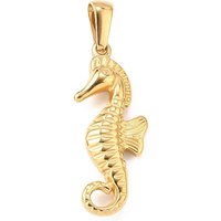 Pendentif en Acier Inoxydable 304, Hippocampe, Doré, 29x12.5x4mm — Breloques et pendentifs