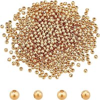 Perles rondes creuses en acier inoxydable 304 dorées, 3mm, 500pcs — Perles à bijoux