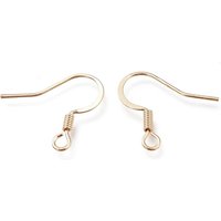 Crochets de Boucles d'Oreilles en Laiton avec Boucle Horizontale, 16,7mm, Plaqué Or 14K — Accessoires pour bijoux