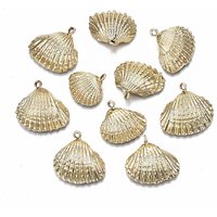 Pendants en Coquillage Naturel Électroplaqué avec Boucle en Fer — Breloques et pendentifs