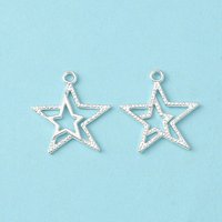 Tibetan Style Silver Plated Star Pendant, Cadmium, Nickel, Lead Free — Charms & Pendants