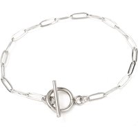 304 Stainless Steel Paperclip Chain Bracelet with Toggle Clasp — Bracelet Women