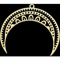 Pendentif Lune en Acier Inoxydable 304, Découpe Laser, Fini Doré — Breloques et pendentifs
